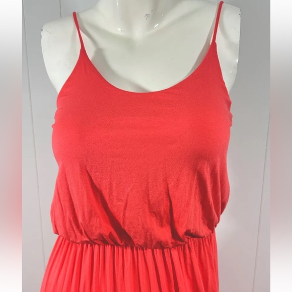 NWT Lush Womens Sz Small Orange/ Pink MAxi Dress Sleeveless Spaghetti St… - Picture 2 of 6